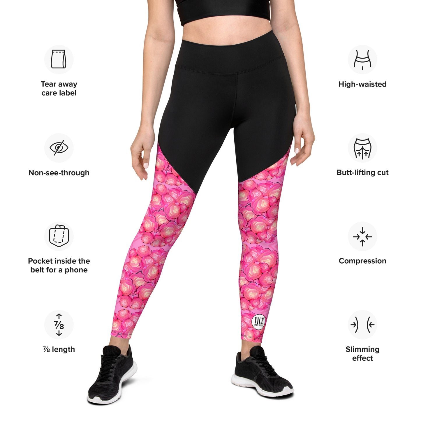 Leggings de compresión Pink Camelia